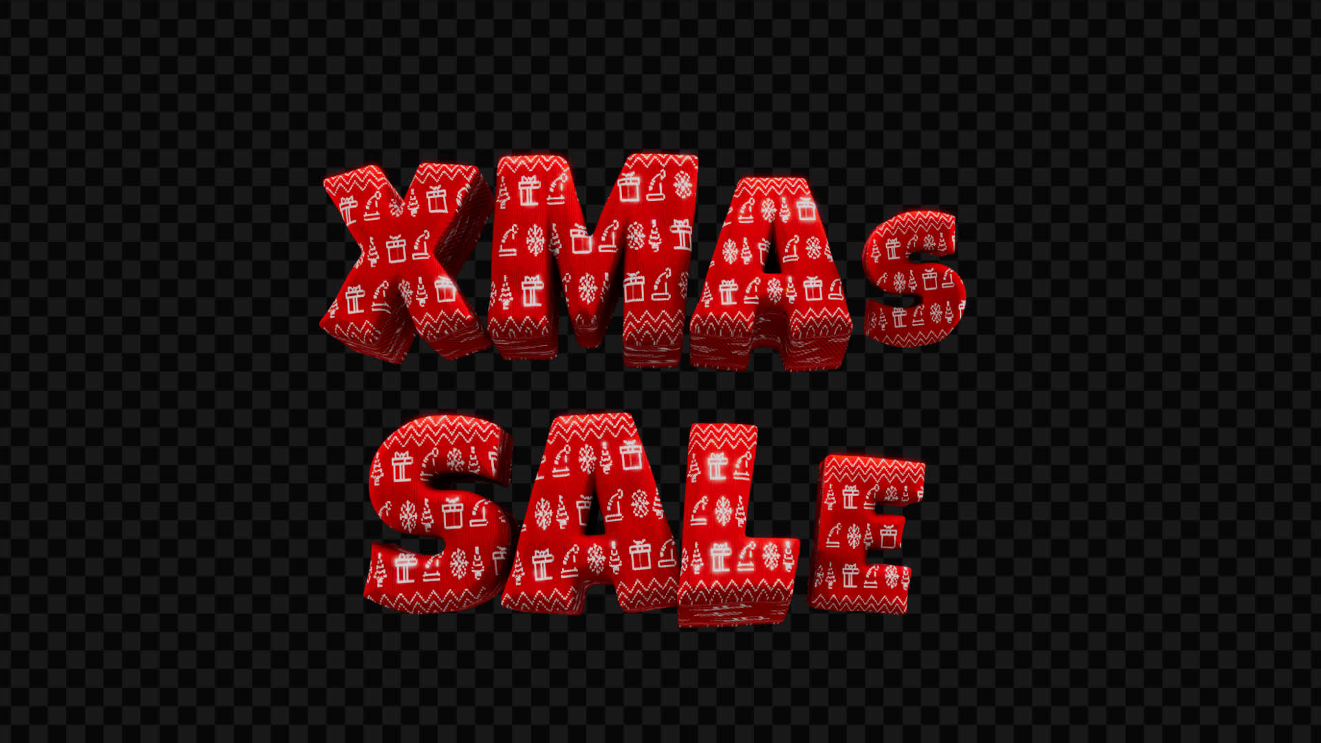 Xmas Sale 3D Title on Alpha