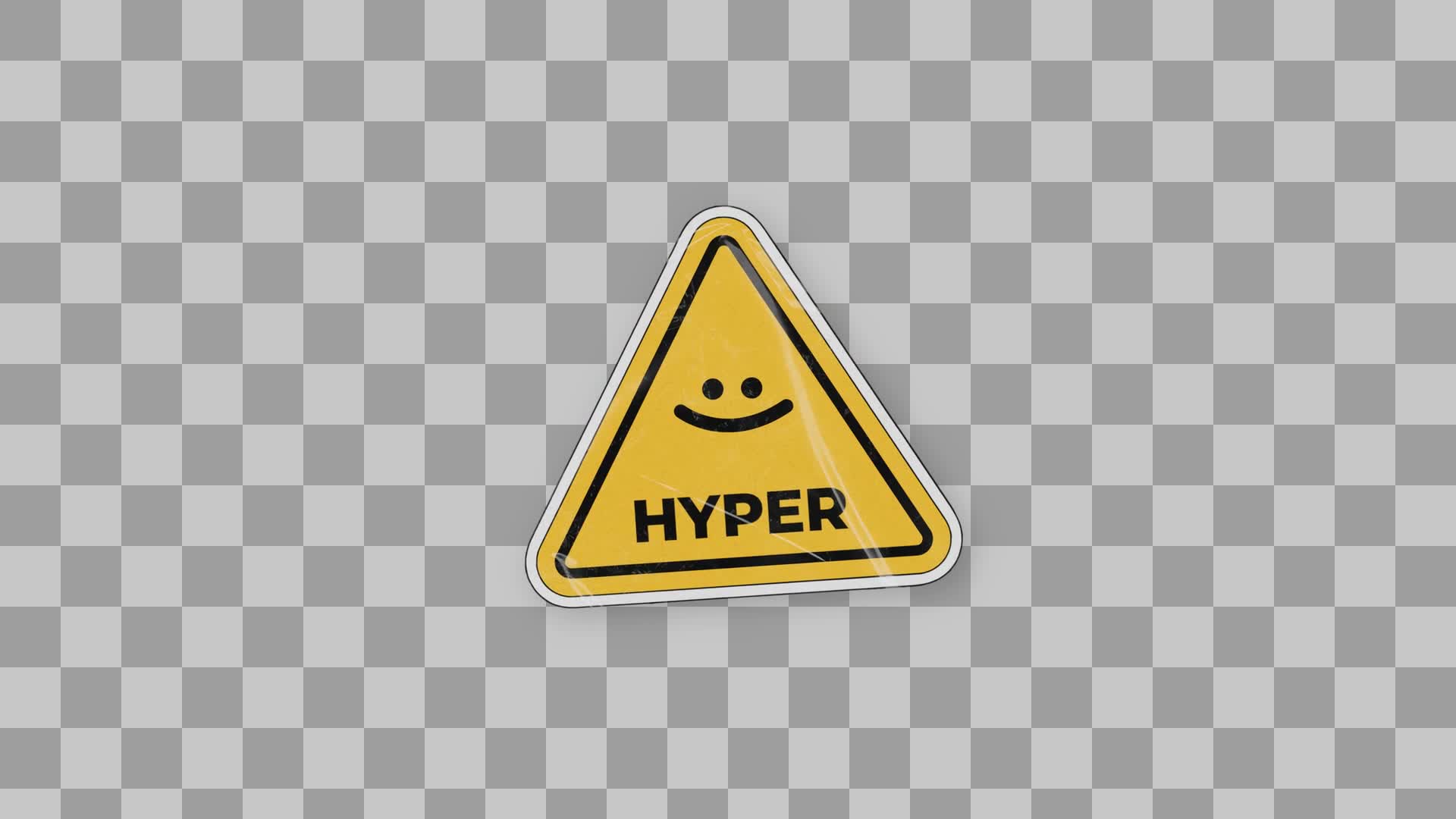 Yellow Hyper Warning Triangle Sticker