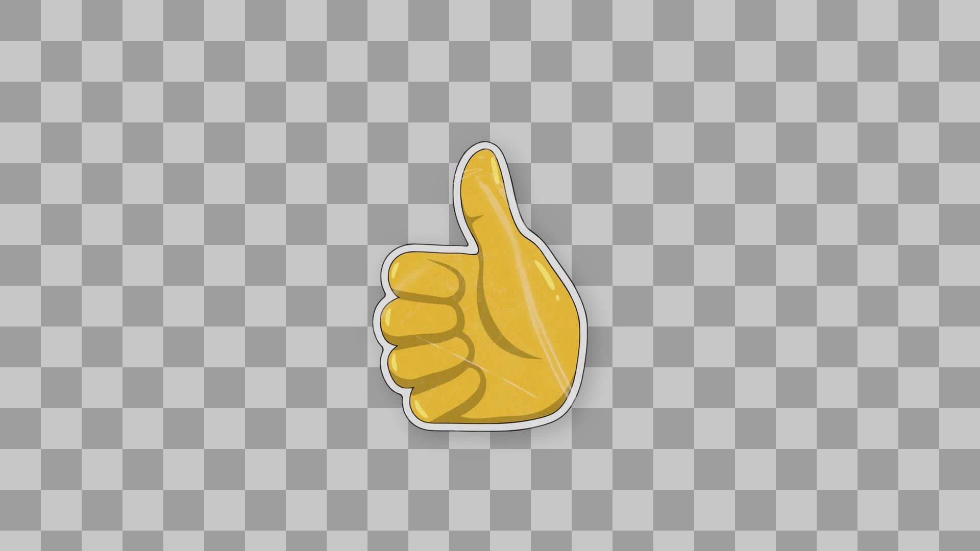 Yellow Thumbs Up Hand Sticker