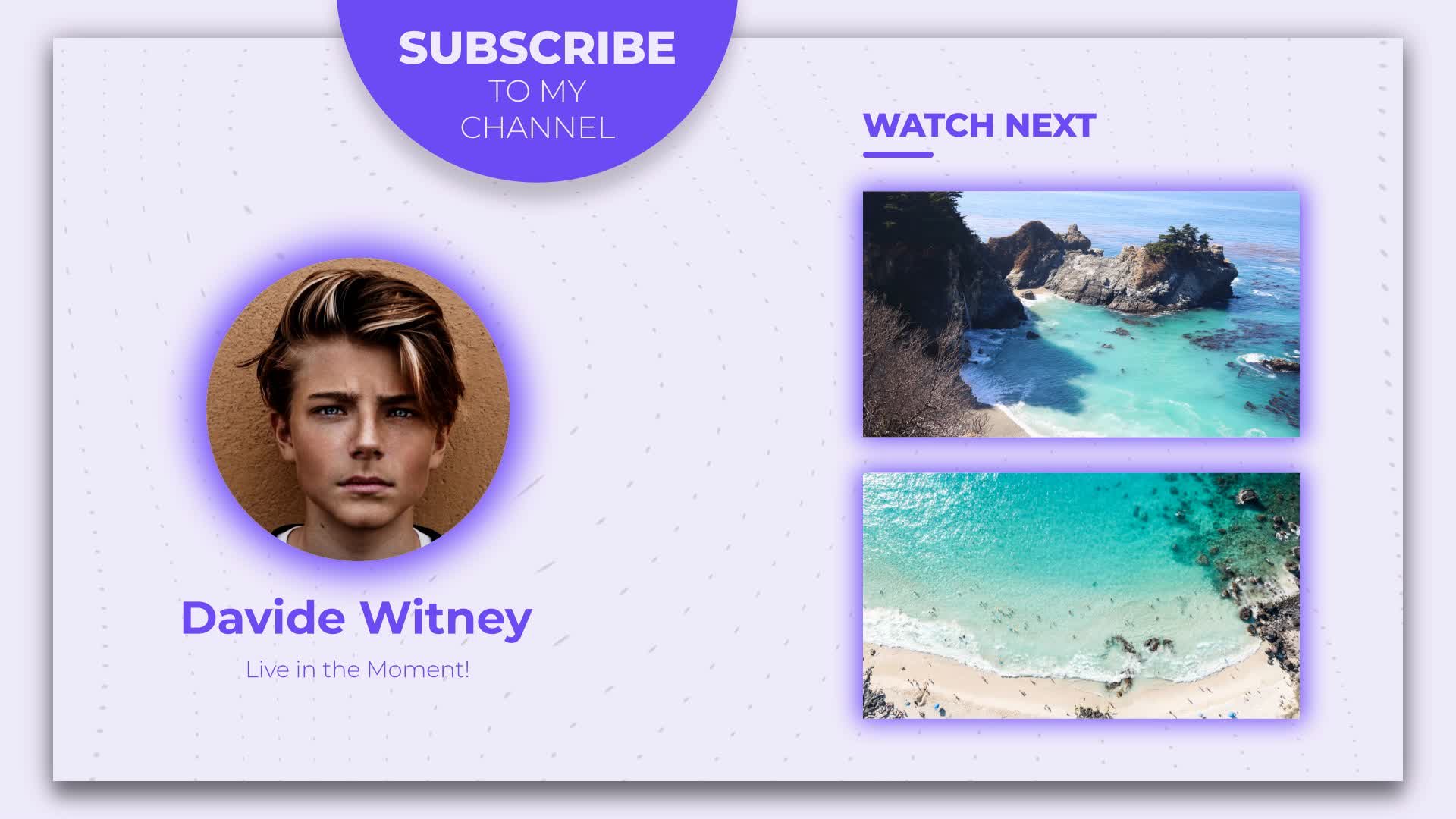 Purple YouTube End Screens