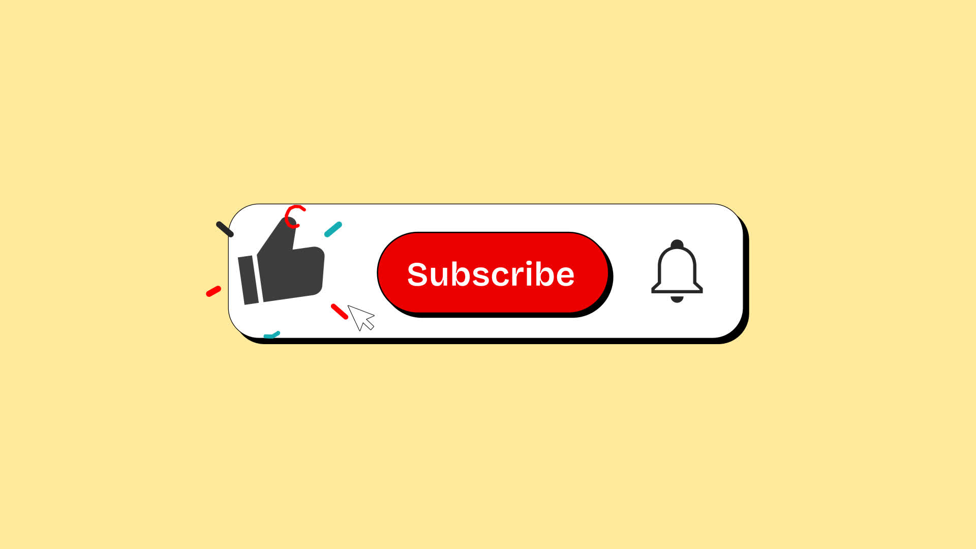 YouTube Neo Brutalism Subscribe Button Overlay