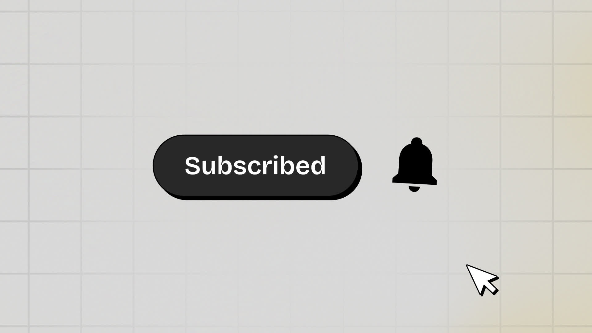 YouTube Neo Brutalism Subscribe Button With Bell Icon