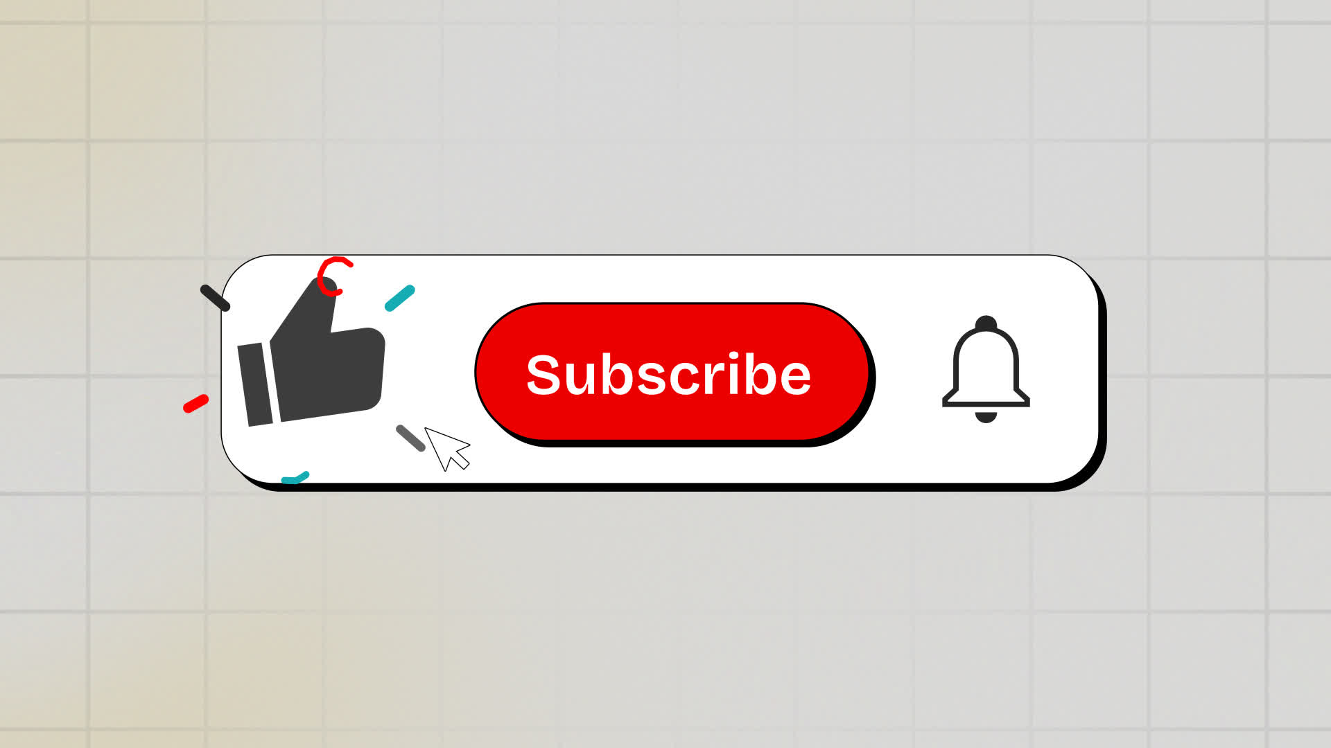 YouTube Neo Brutalism Subscribe Button With Like Icon