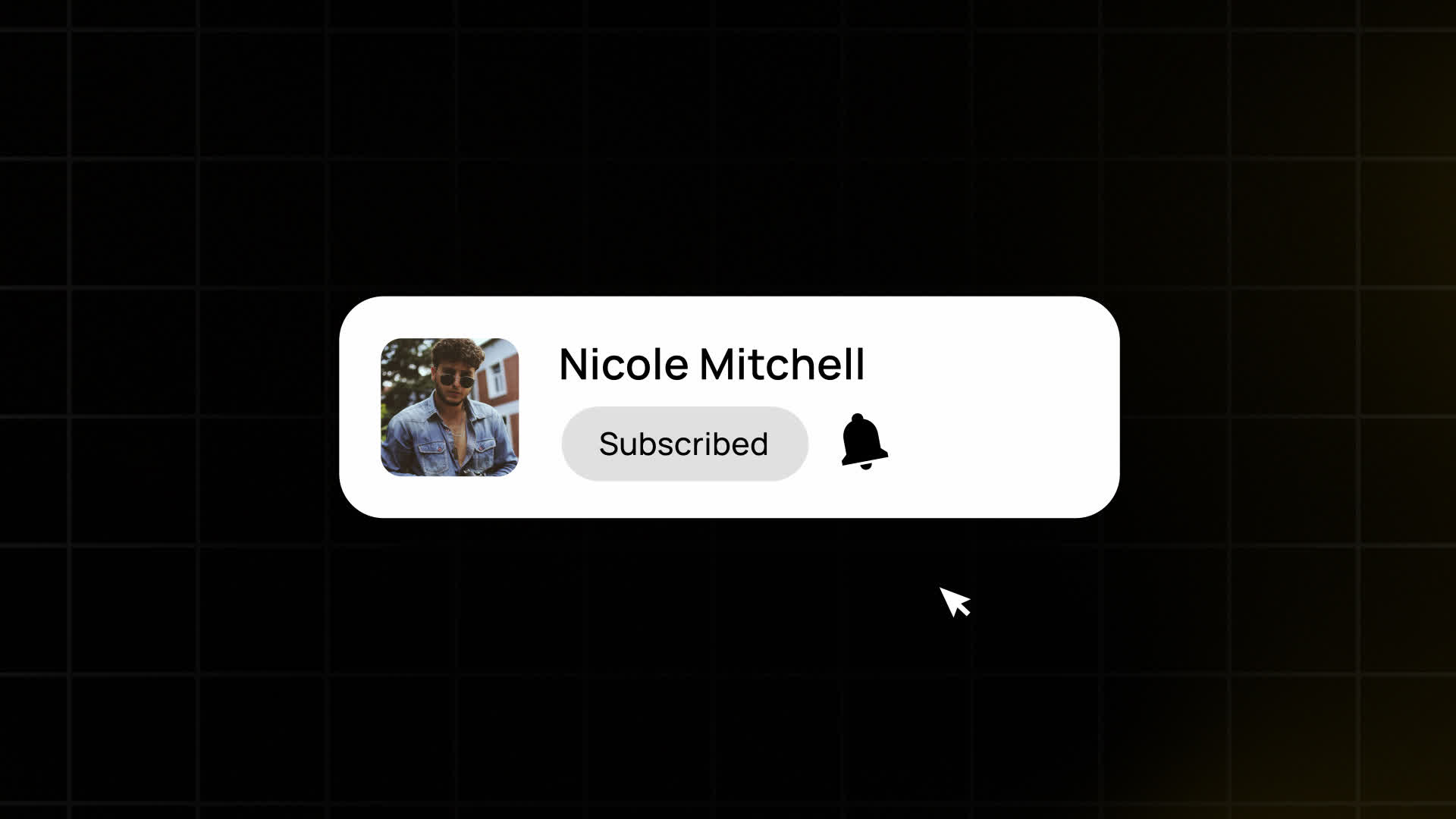 YouTube Profile Subscribe Bar With Bell Icon