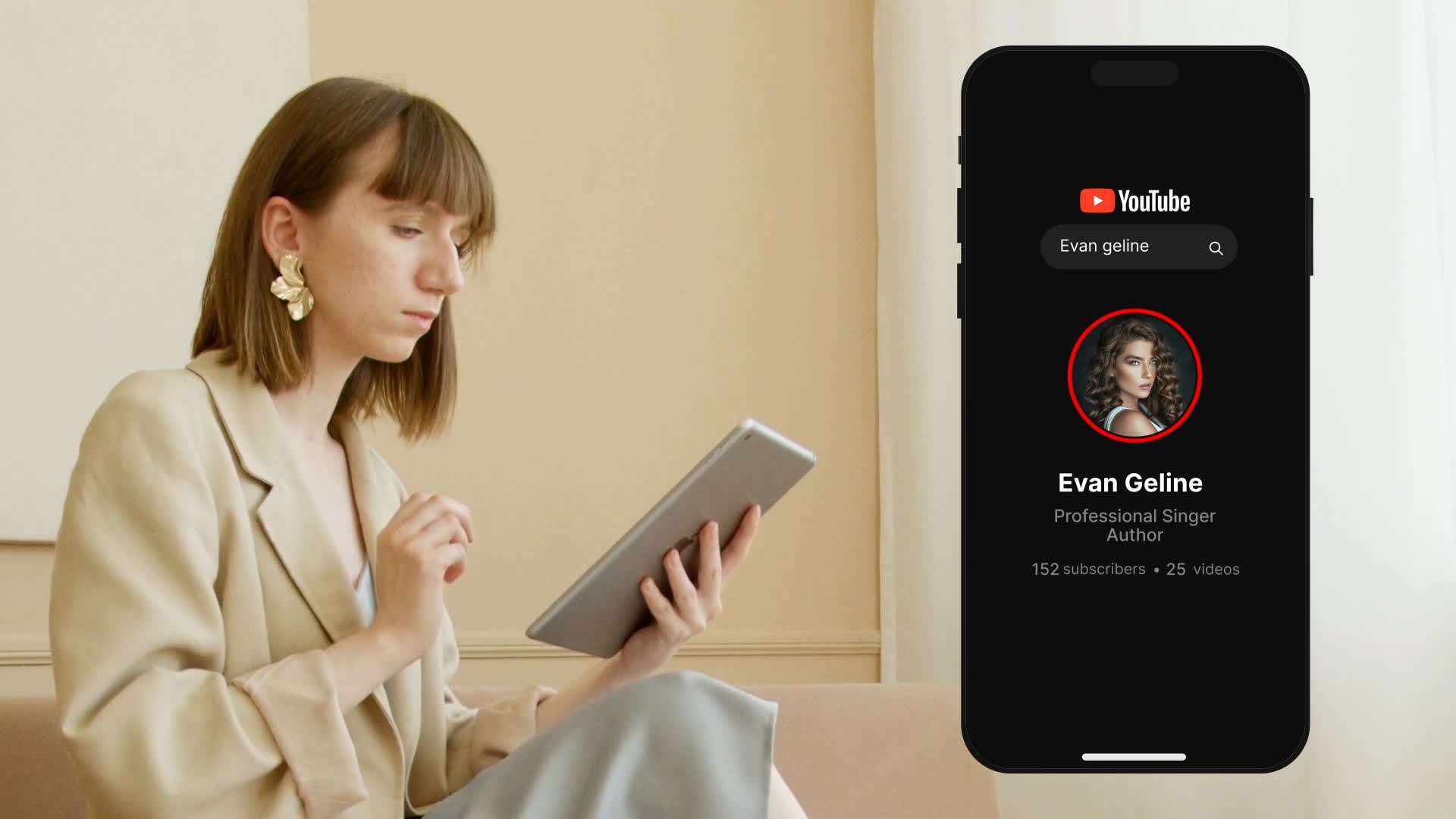 YouTube Search Bar With Subscriber And Video Count