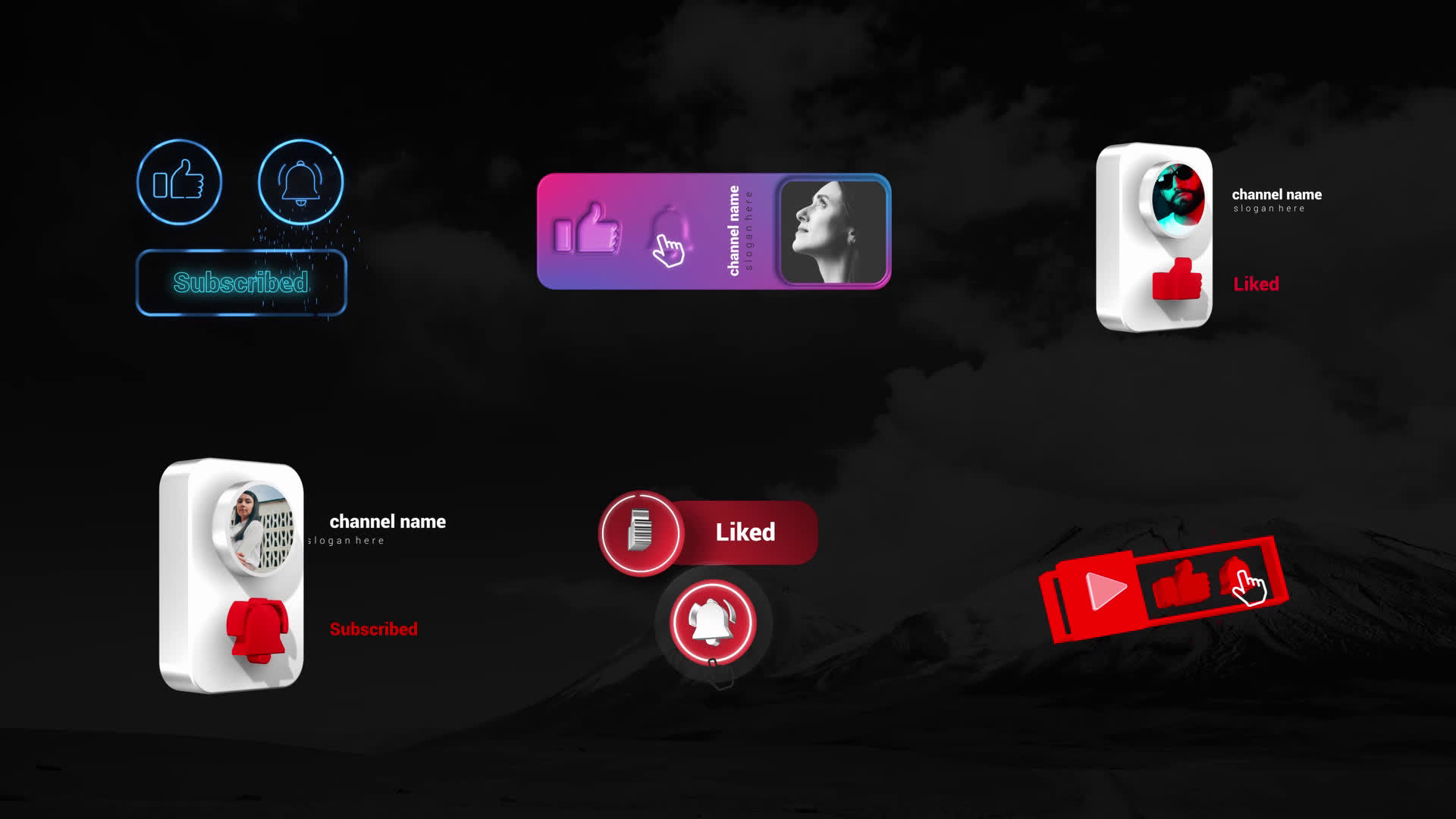 YouTube Subscribe Elements Pack