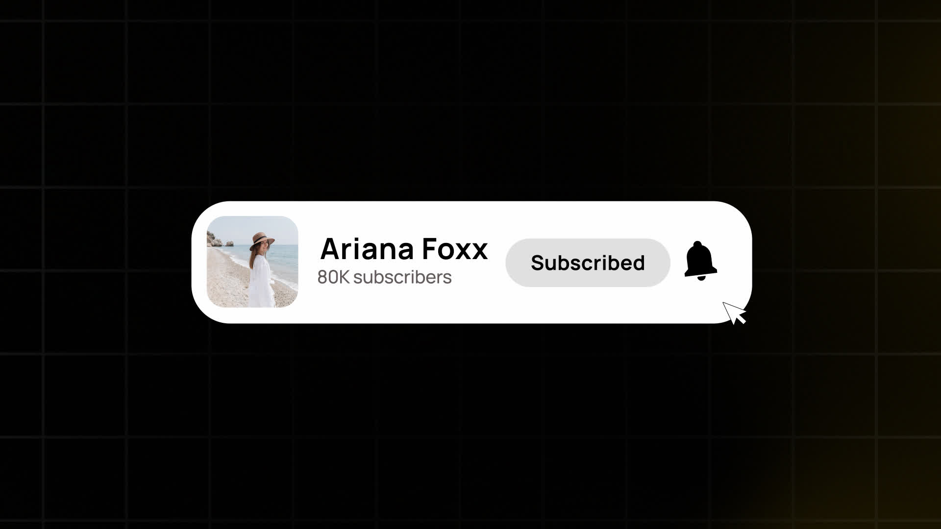 YouTube Subscribers Count Bar With Bell Icon