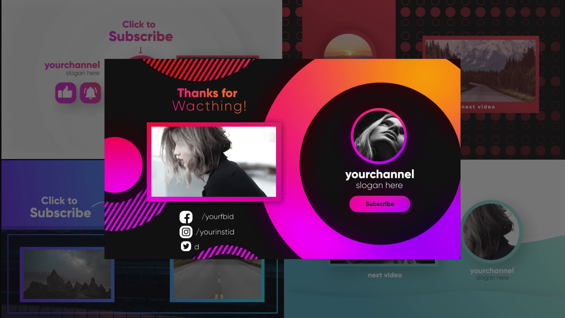 Youtube Endscreens Pack