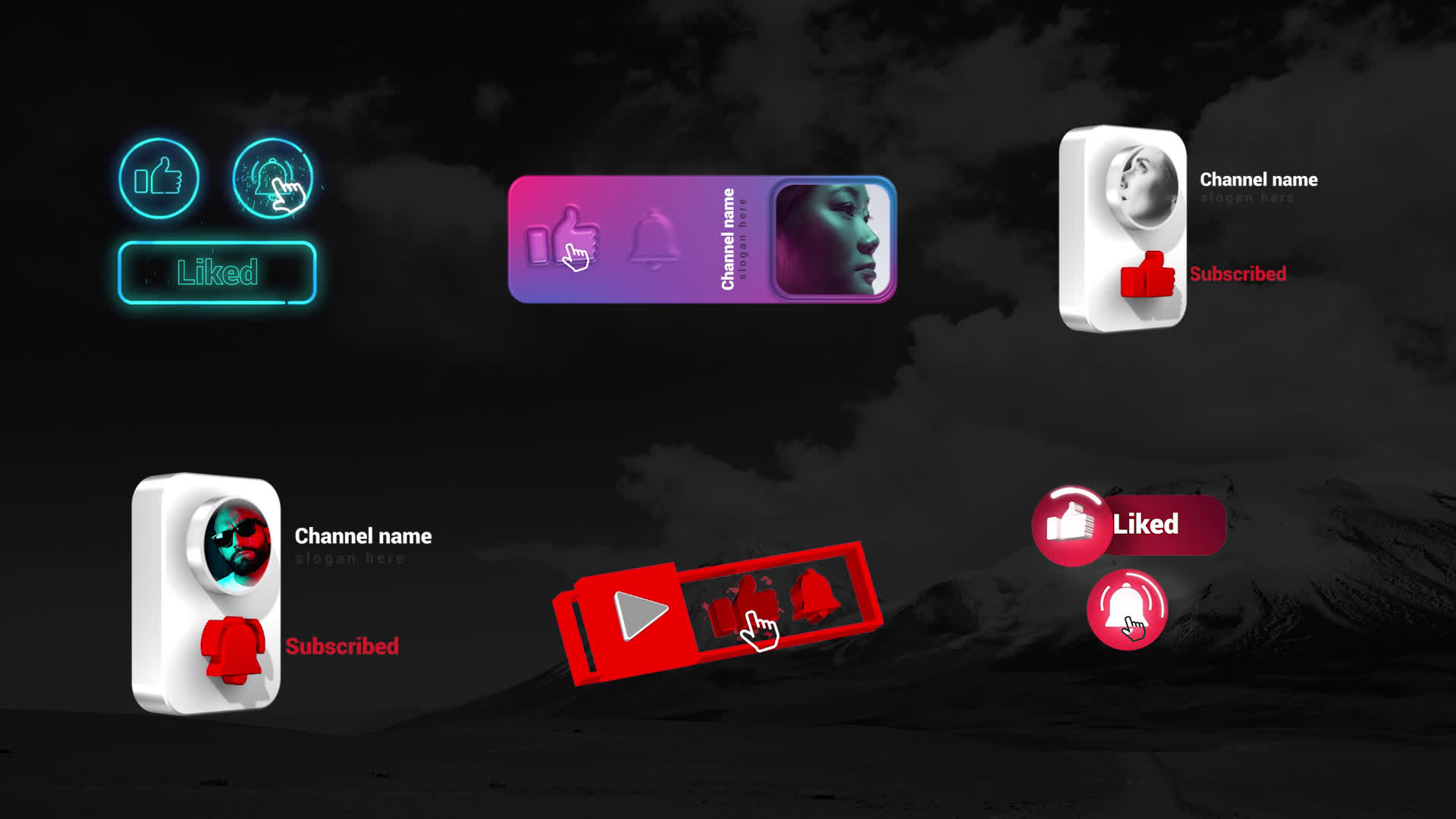 Youtube Subscribe Elements Pack