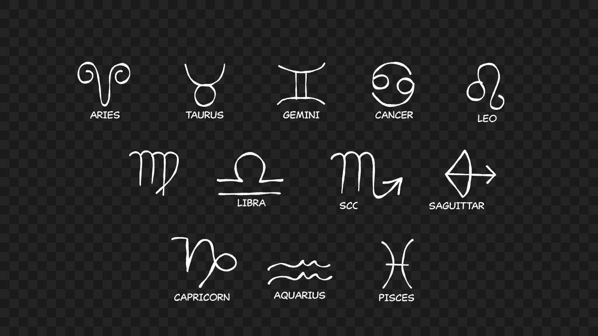 Zodiac Scribble Emblem Collection