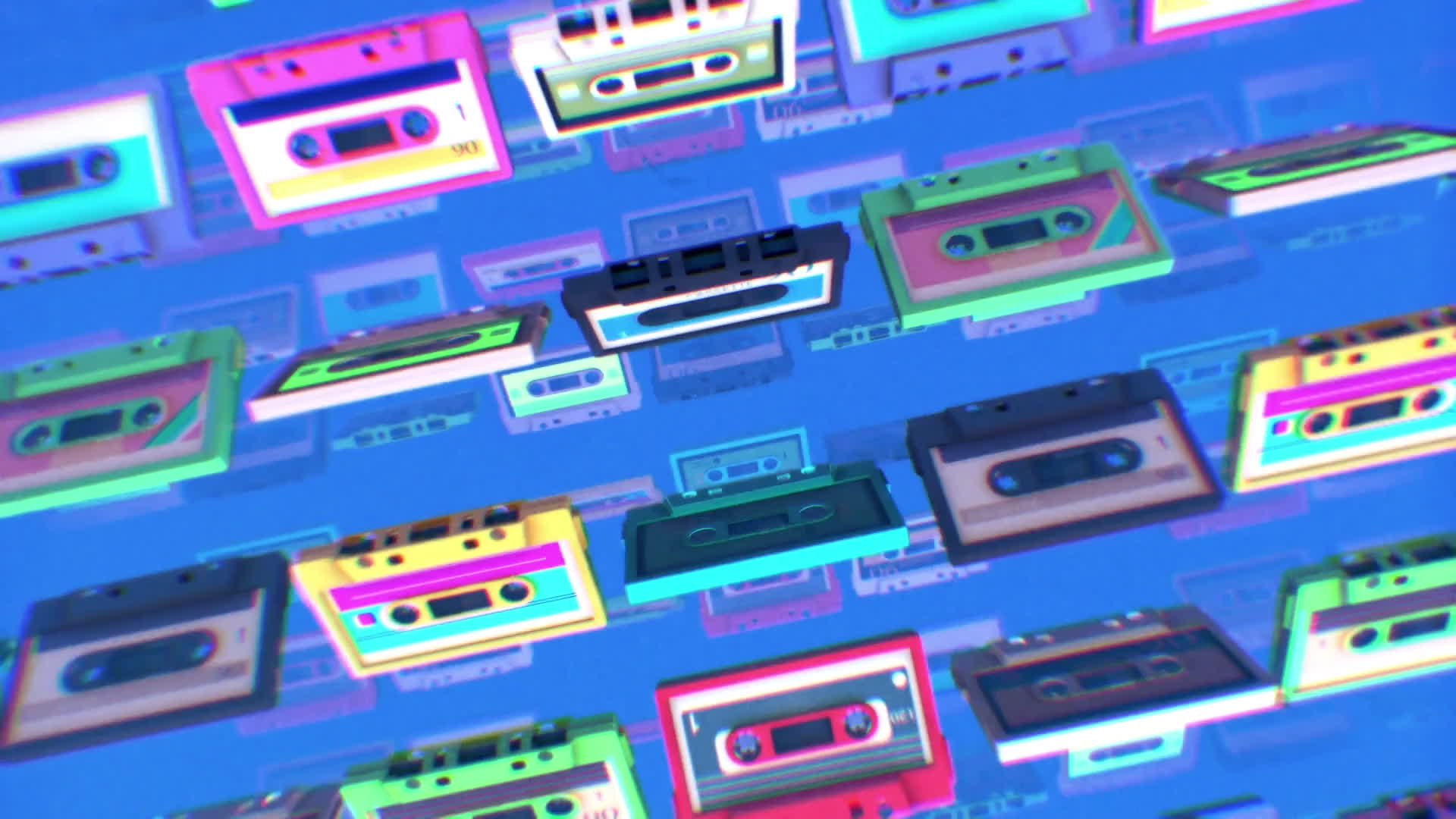 Zooming Retro Cassette Tapes