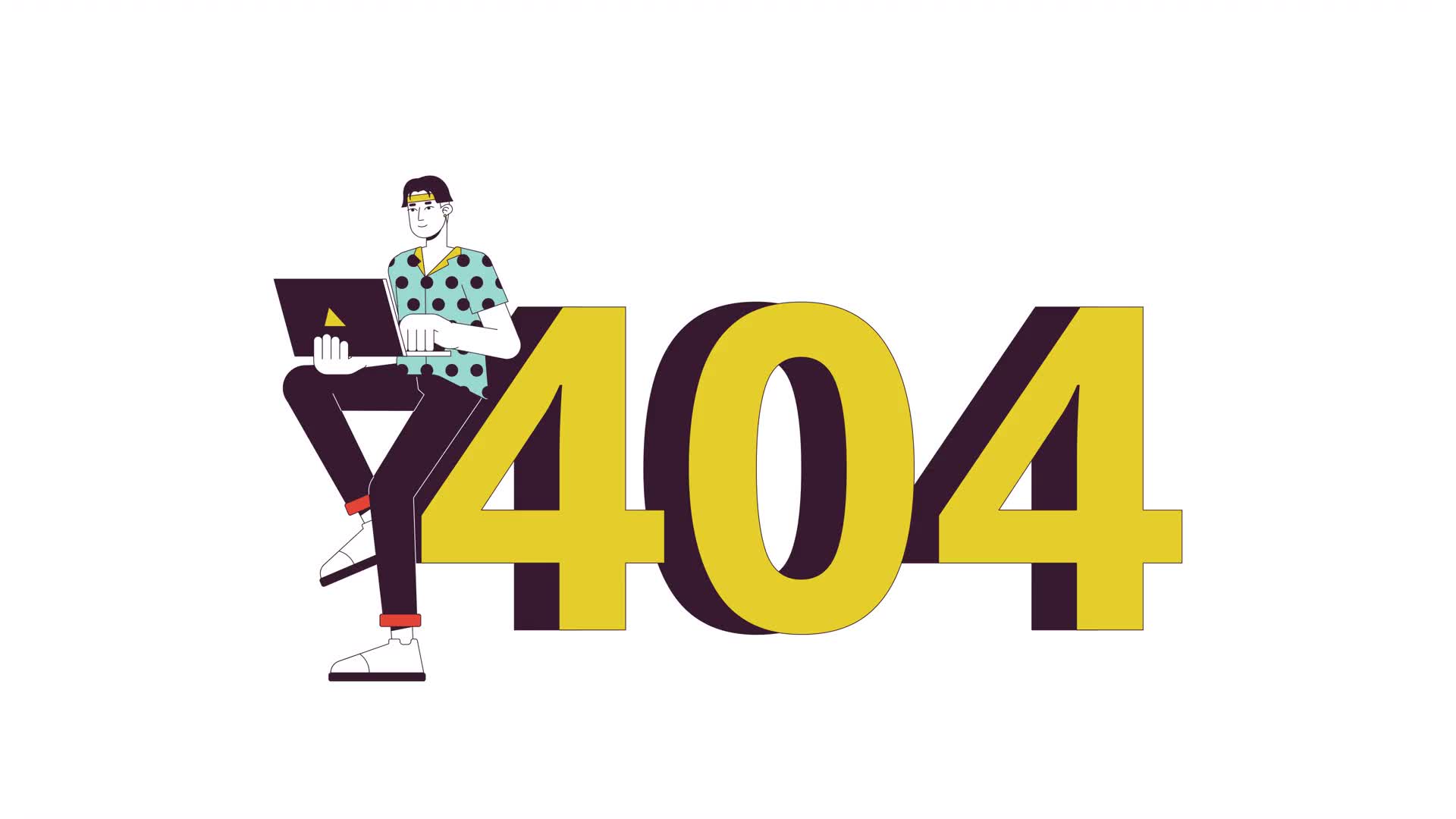 man working laptop 404 error 