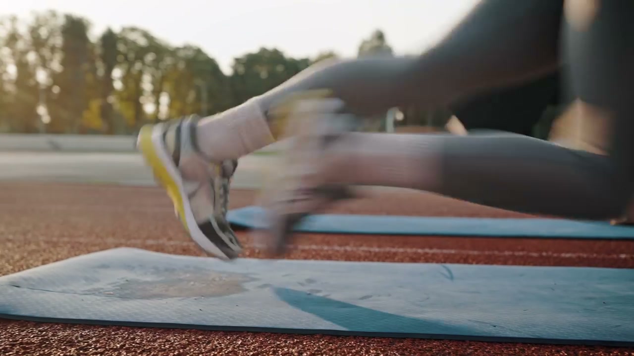Mountain Climbers Exercise on Running Track