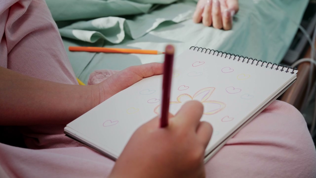 Child Drawing For Mother In Hospital