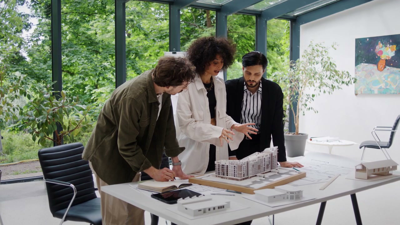 Architects Discussing Architectural Model