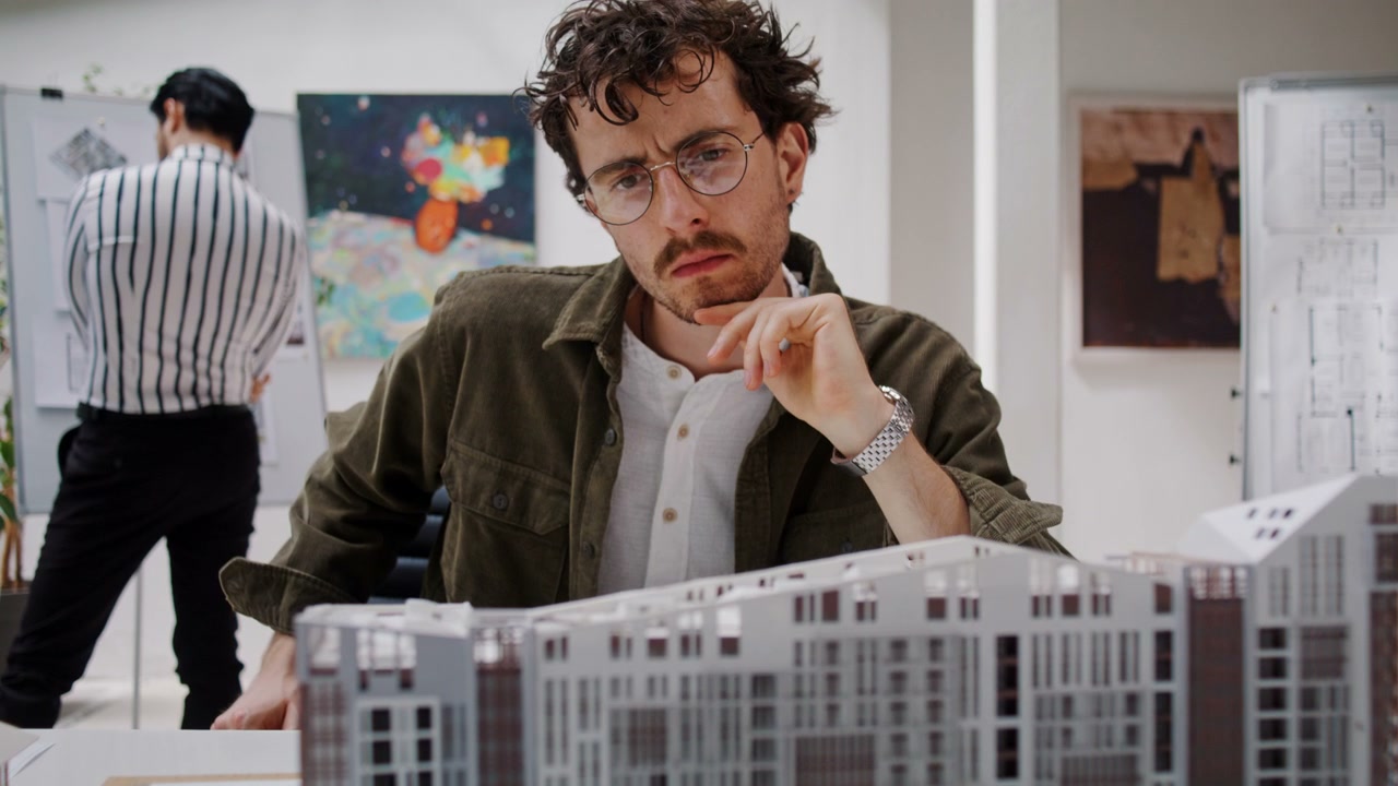 Architect Examining Building Model