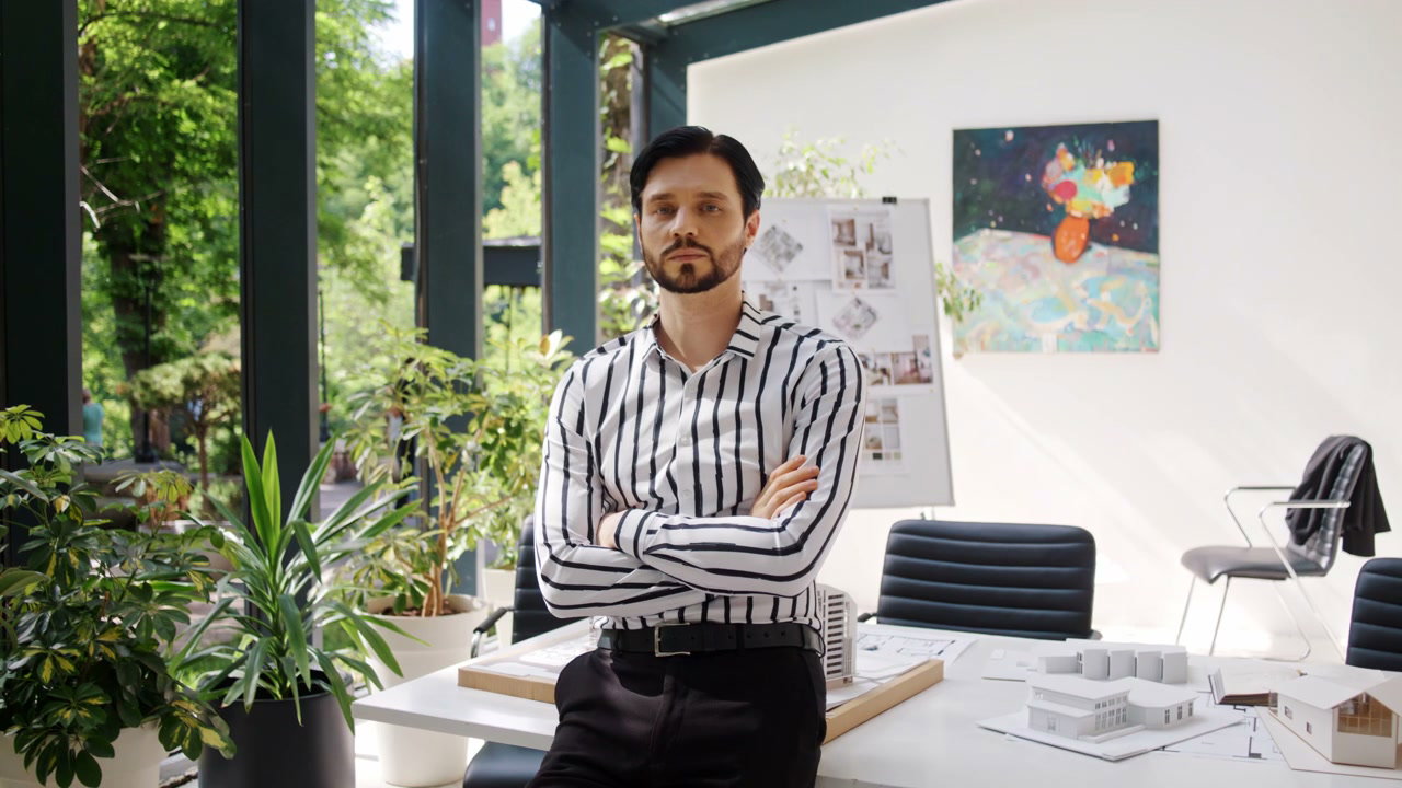 Confident Architect in Modern Office