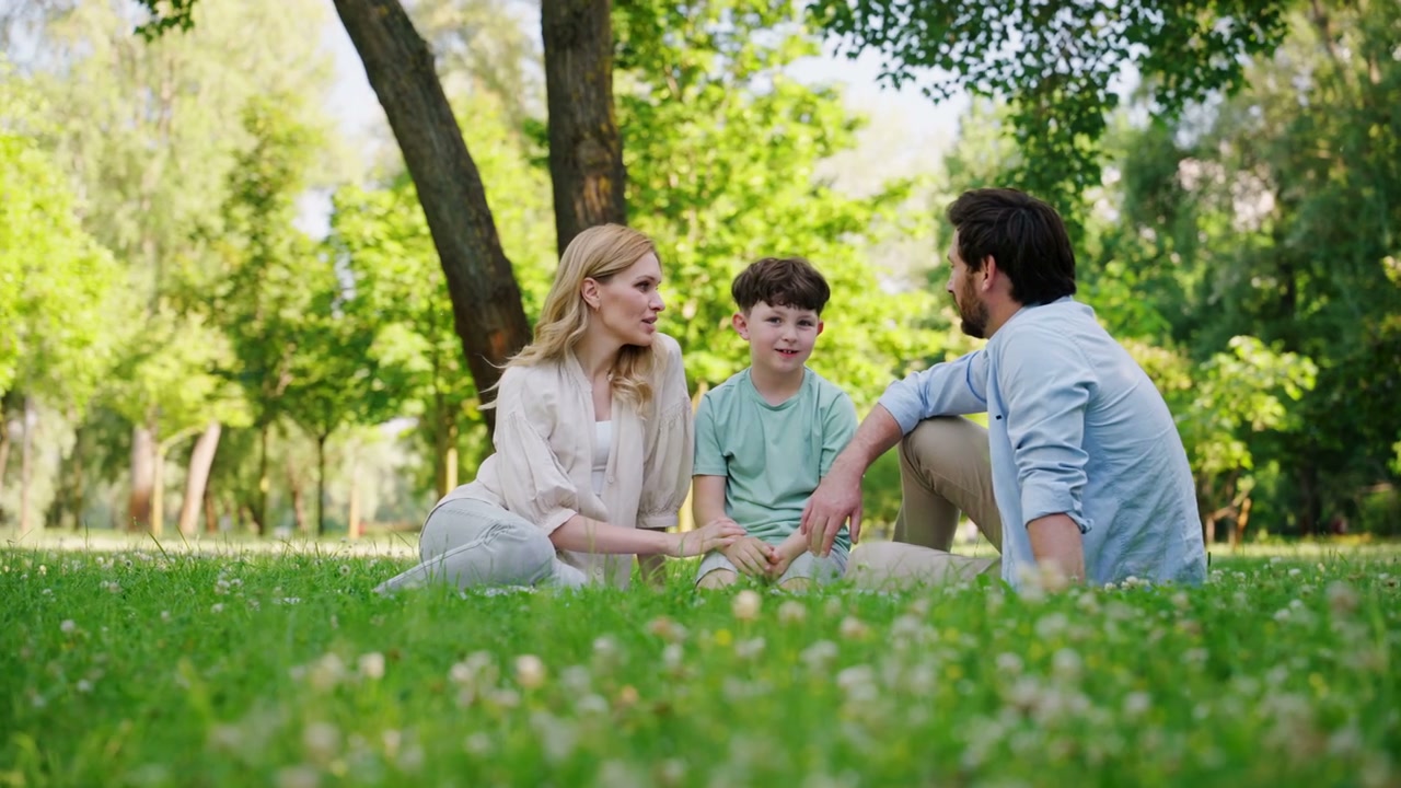 Family Conversation in Sunny Park