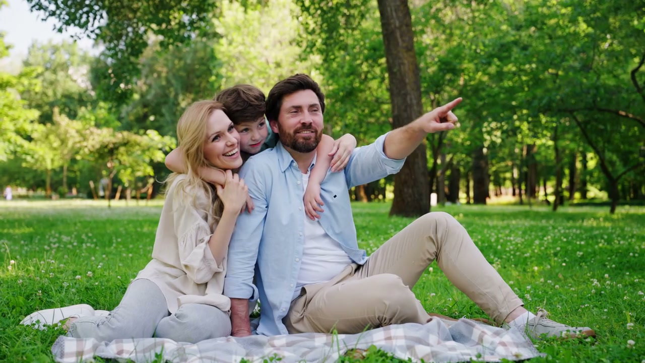 Smiling Family in Green Park
