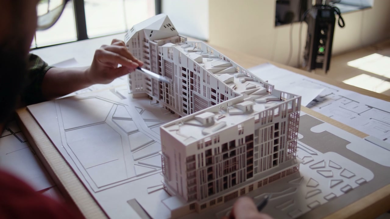 Architects Reviewing Building Model