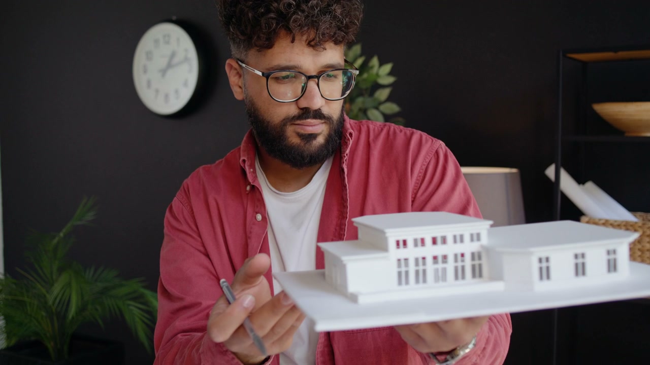 Architect Examining House Model