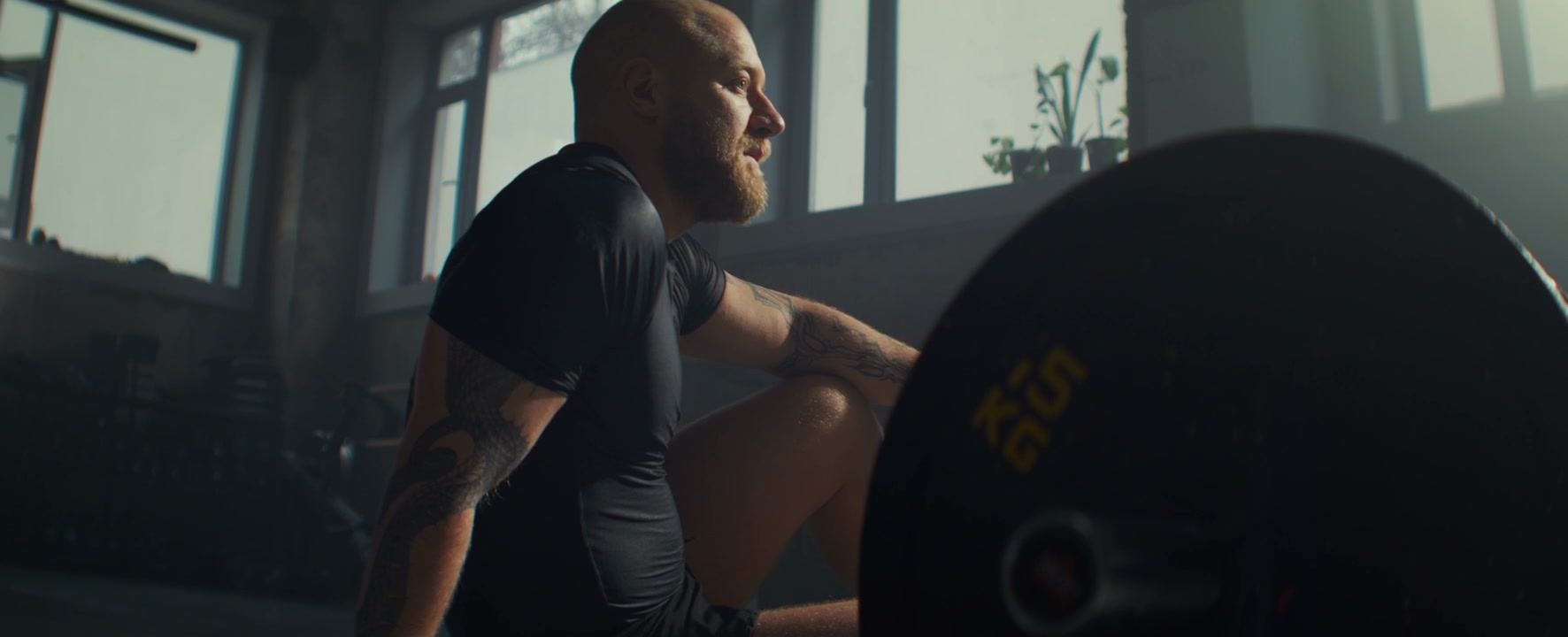 Man Resting After Gym Workout