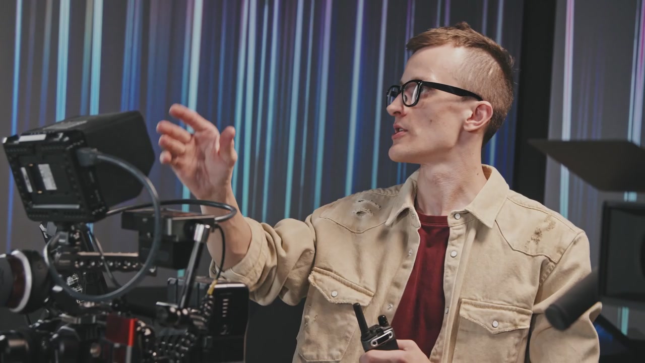 Filmmaker Giving Instructions on Set