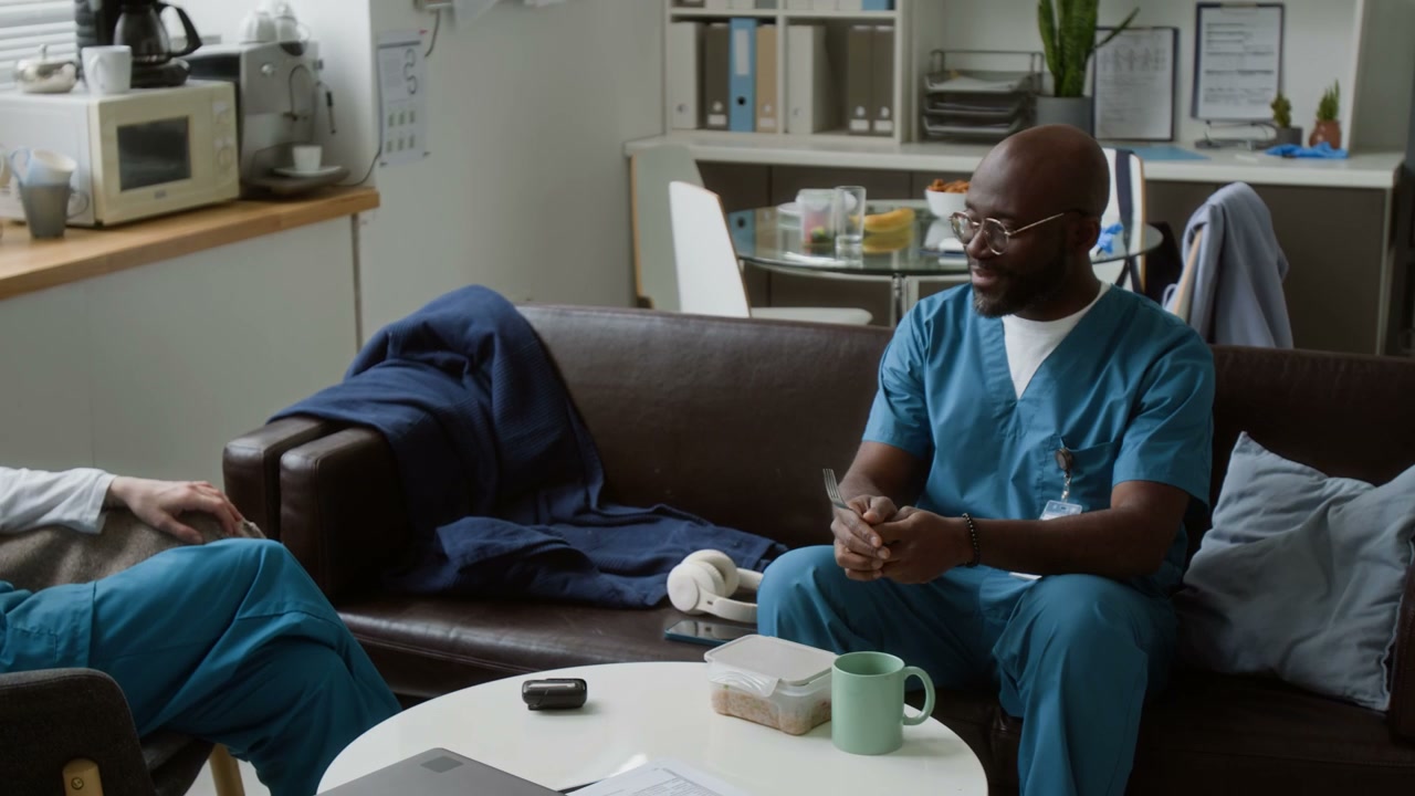 Medical Staff on Lunch Break in Office