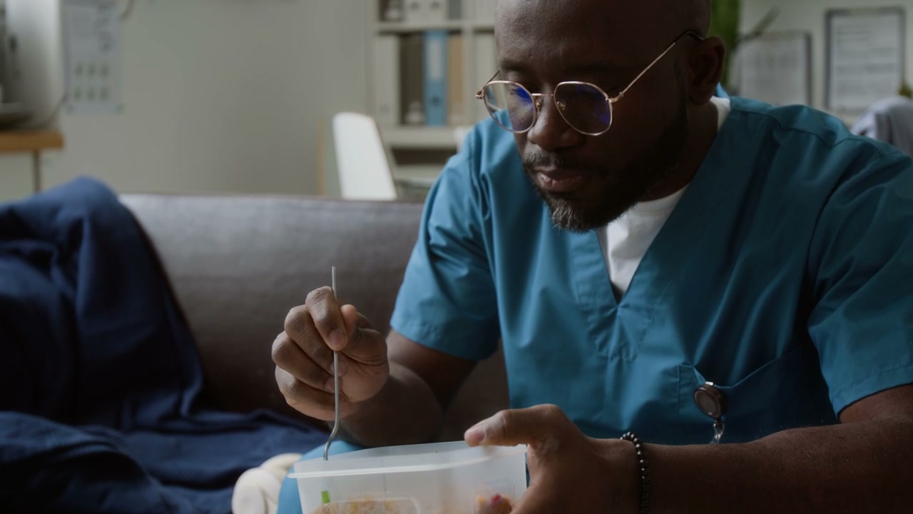 Doctor Eating Lunch on Break