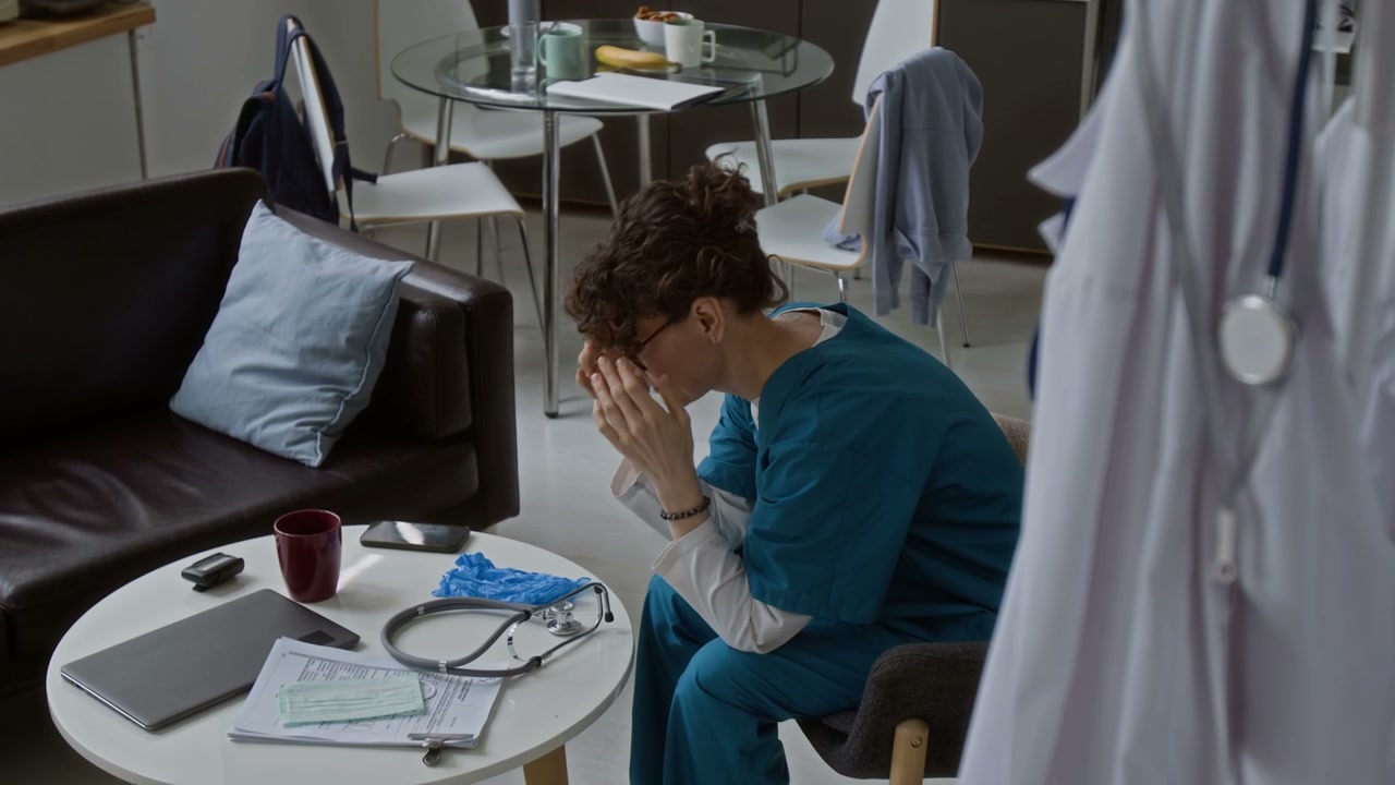 Tired Doctor Taking a Break