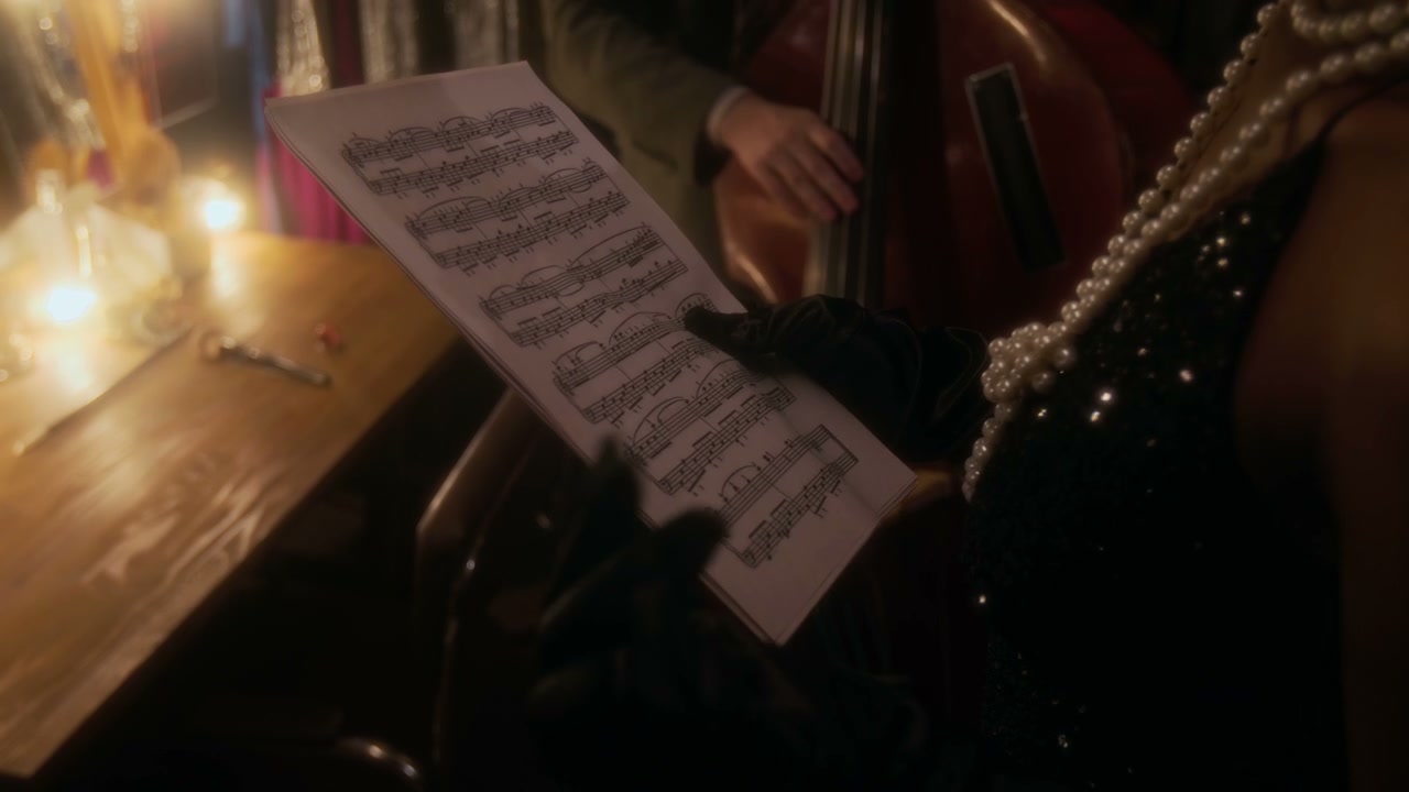 Jazz Singer Holding Sheet Music Backstage
