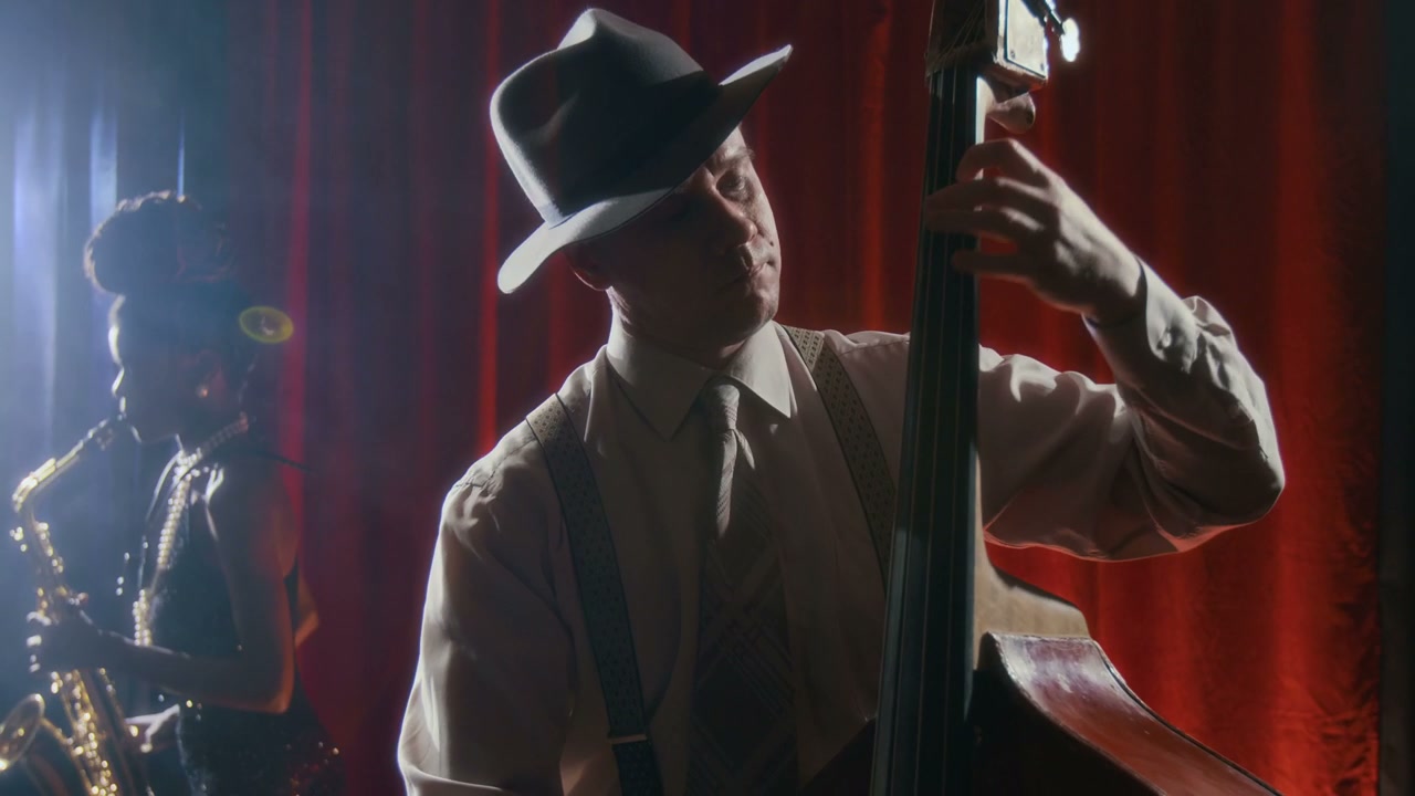 Jazz Bassist and Saxophonist Perform Live