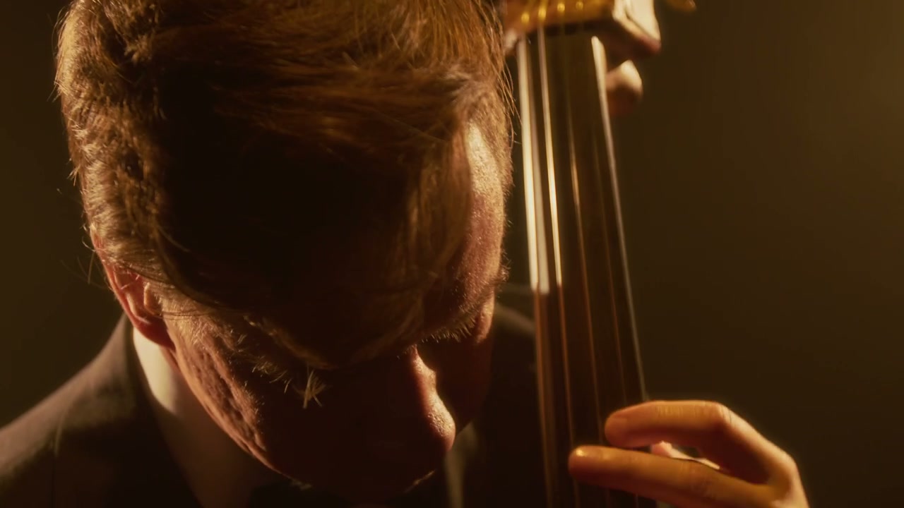 Jazz Musician Playing Double Bass