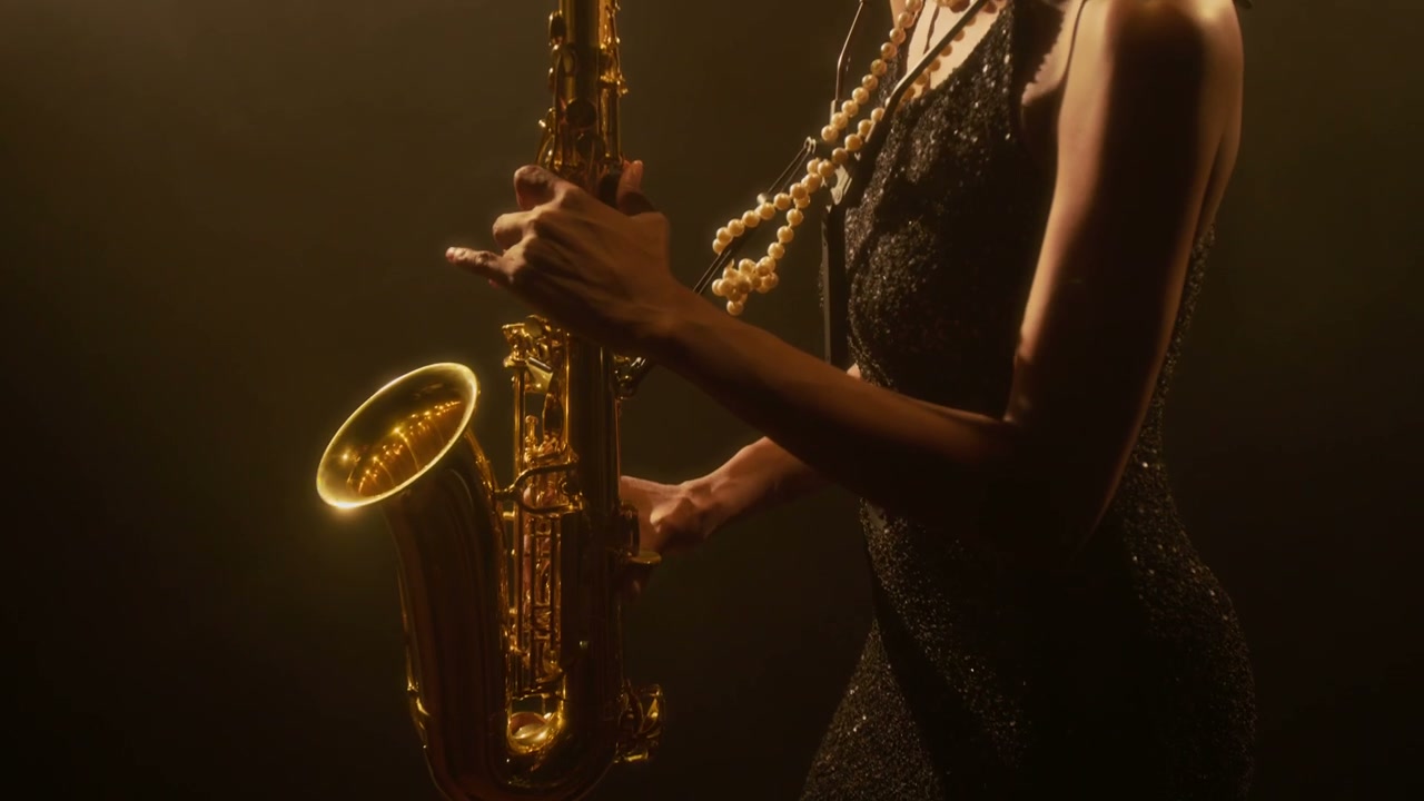Close-Up Jazz Saxophonist Performance