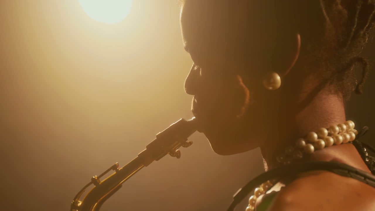 Jazz Musician Playing Saxophone