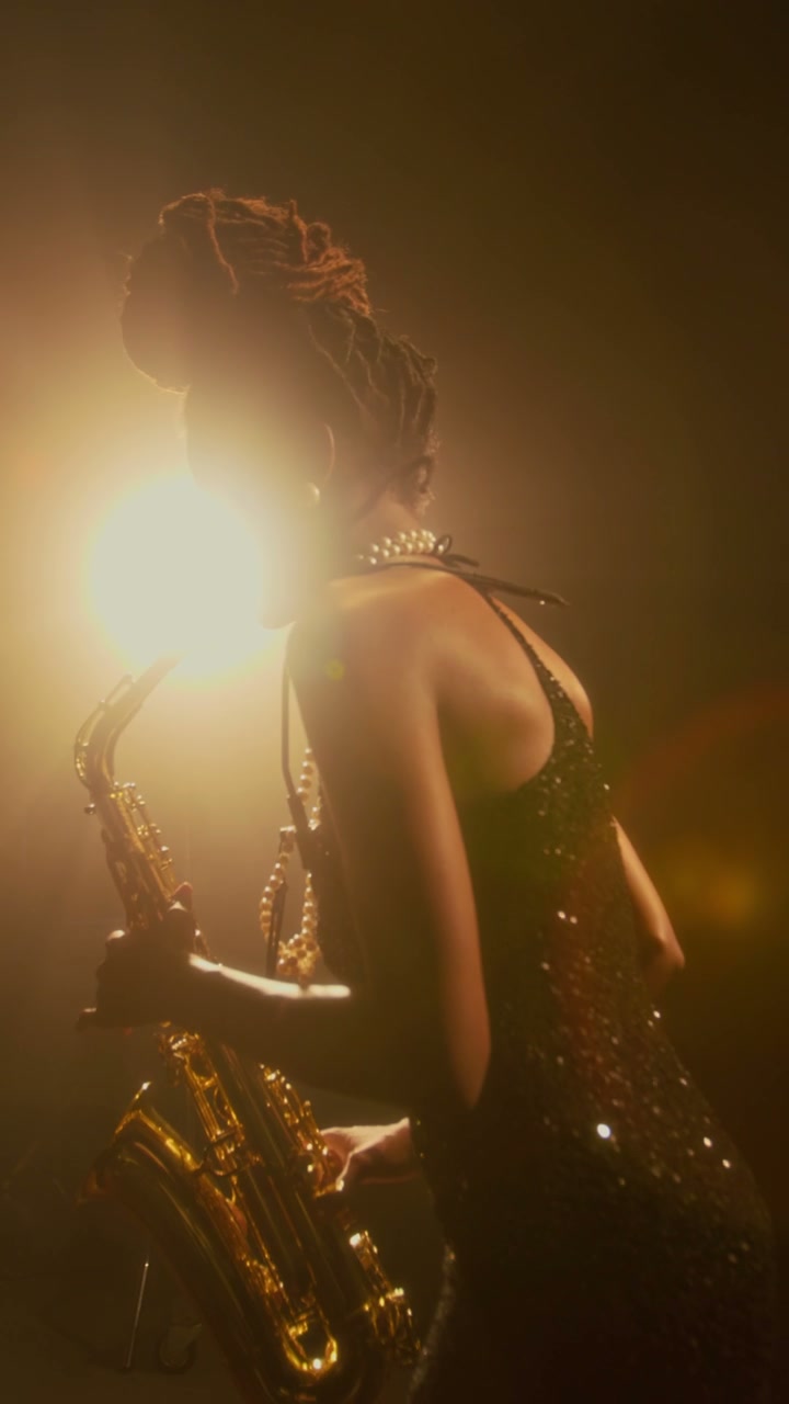 Jazz Saxophone Player in Spotlight