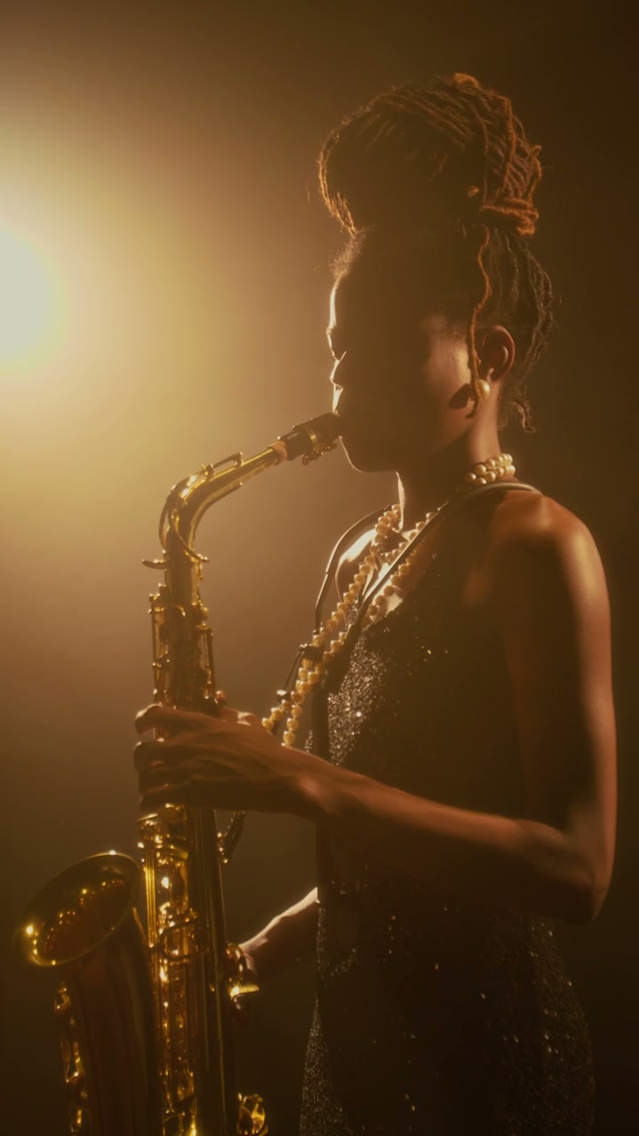 Jazz Musician Playing Saxophone