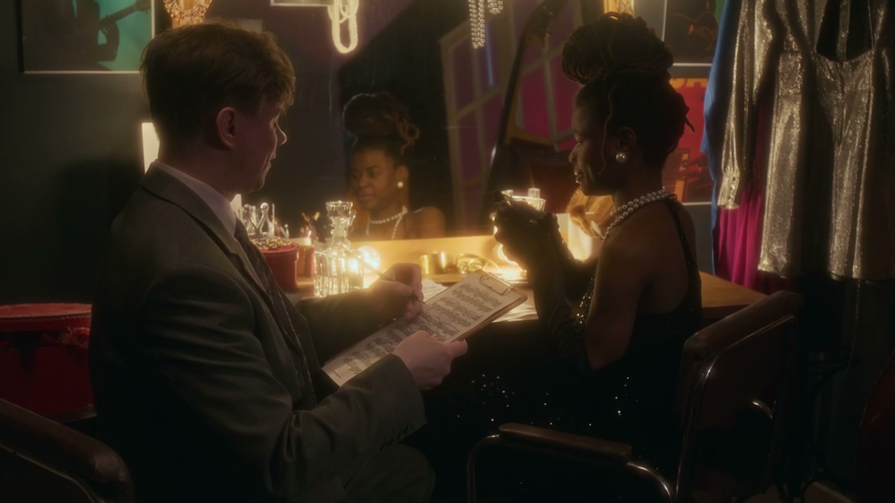 Jazz Musicians Backstage Preparing for Performance