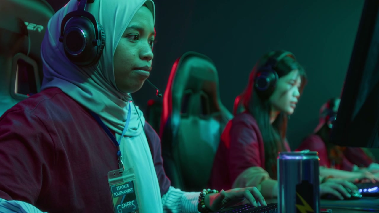 Women Esports Team Playing Video Games