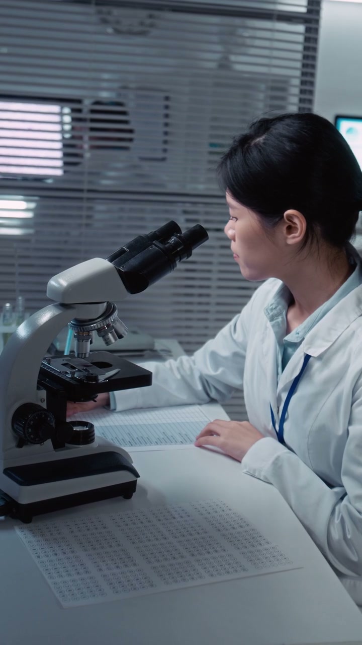 Scientist Using Microscope in Laboratory