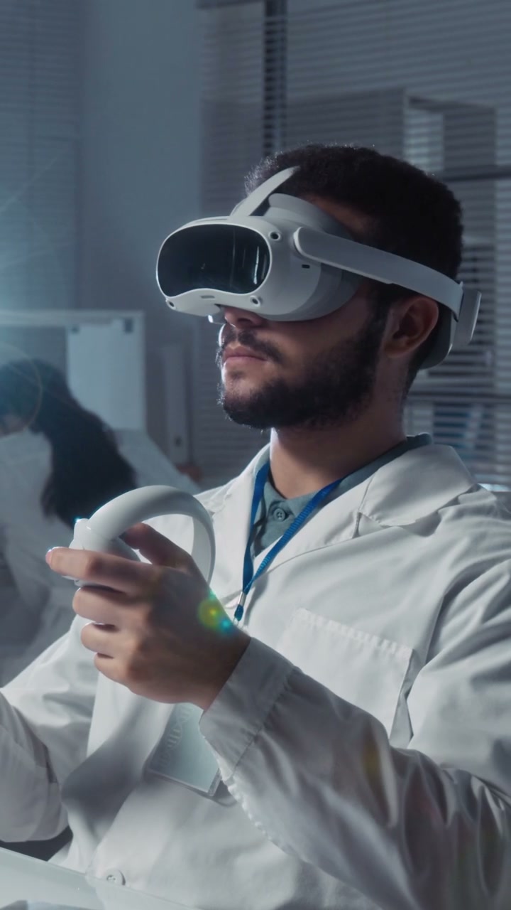 Scientist Using Virtual Reality in Lab