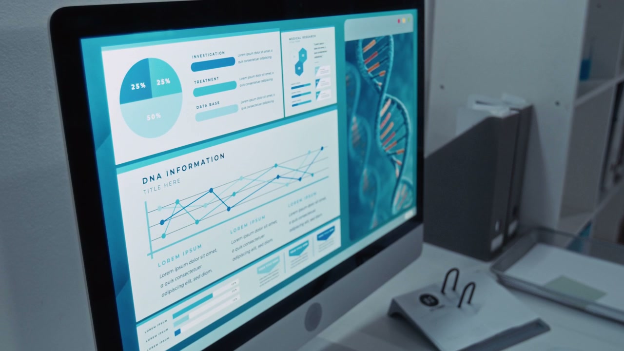 DNA Information Displayed on Computer Screen