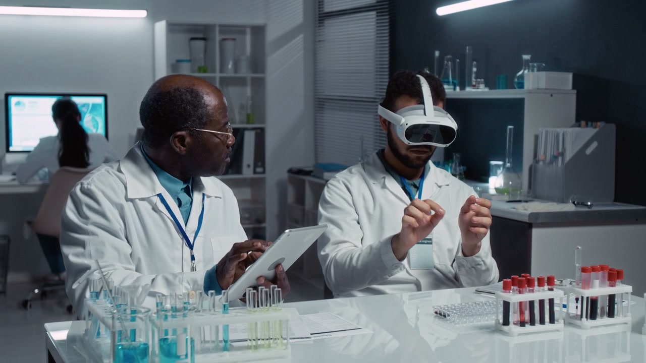 Two Scientists Using VR in Lab