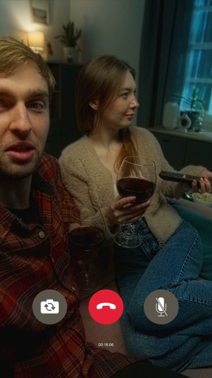 Couple on Video Call Reacting to Spooky Content