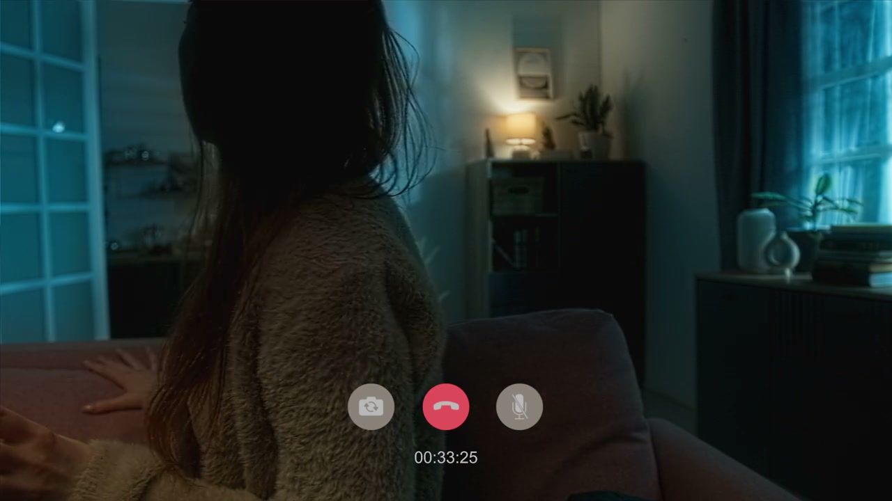 Woman Scared During Video Call Power Outage