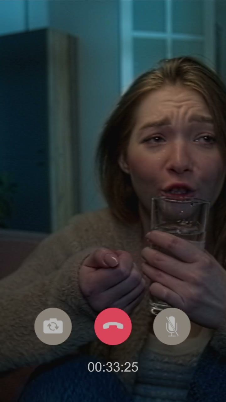 Anxious Woman on Video Call