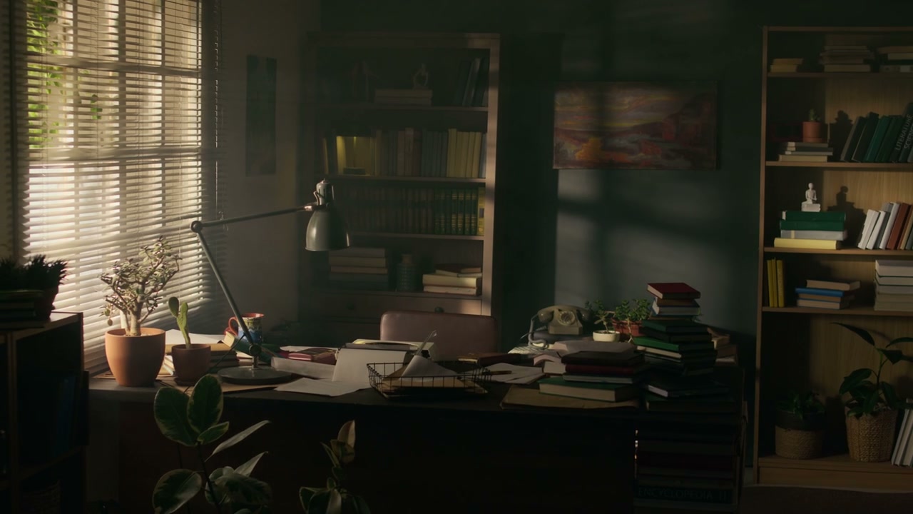 Vintage Writer's Desk in Sunny Home Office
