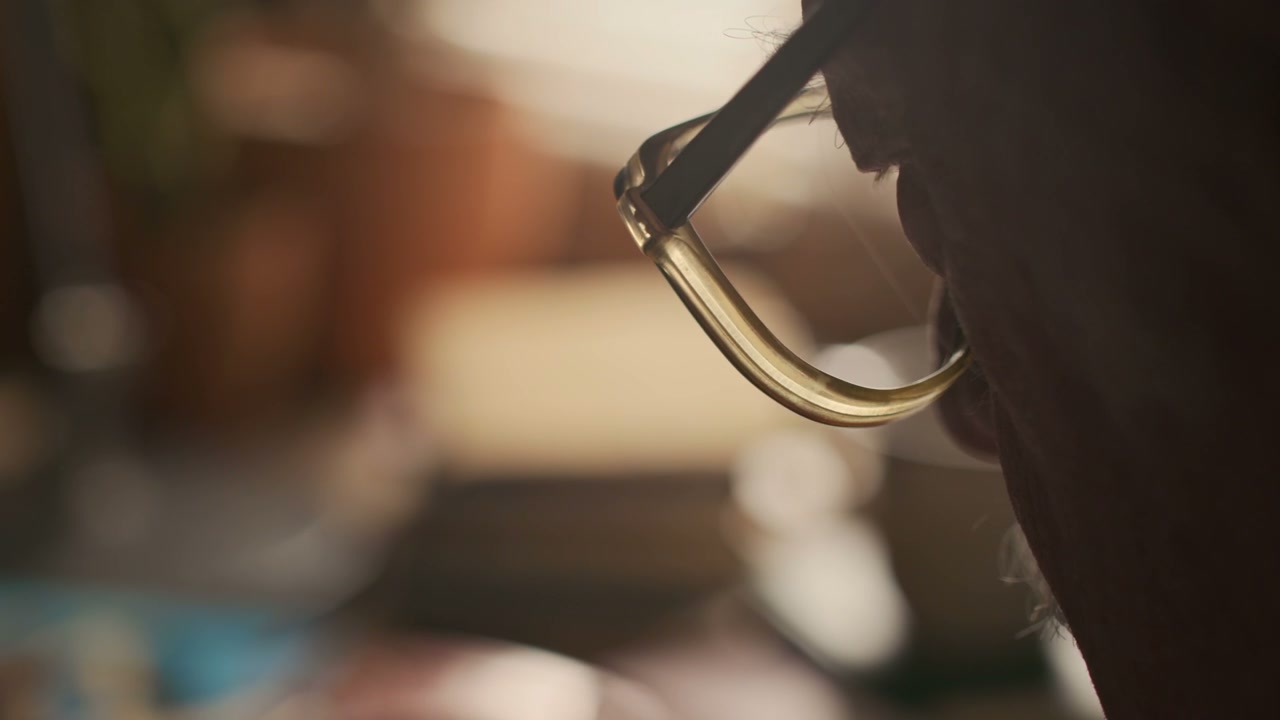 Writer Wearing Vintage Eyeglasses
