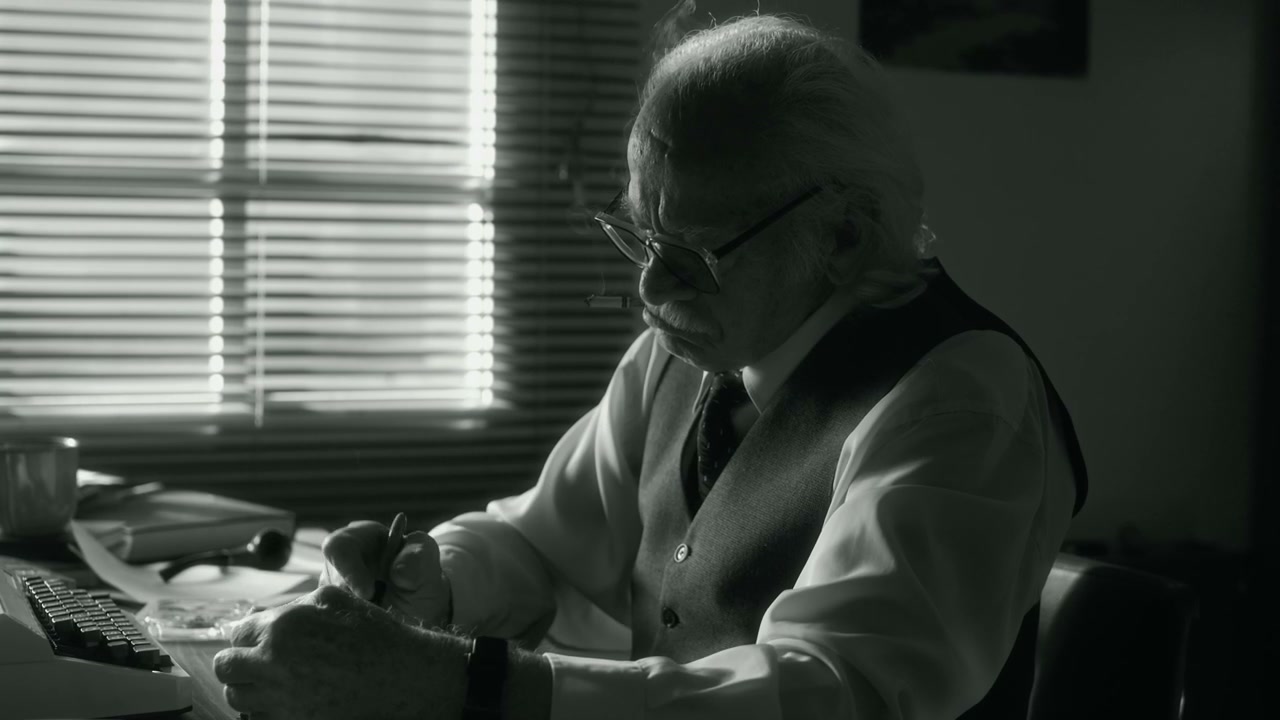 Vintage Writer Smoking and Working