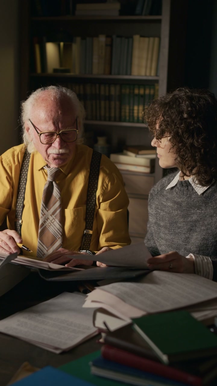 Senior Man and Woman Reviewing Documents